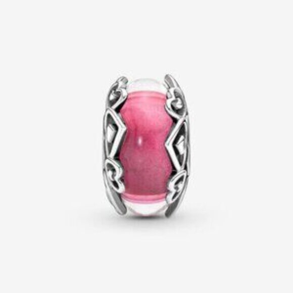 Pandora Reveal Your Love Pink Murano Glass Charm - Picture 2 of 4